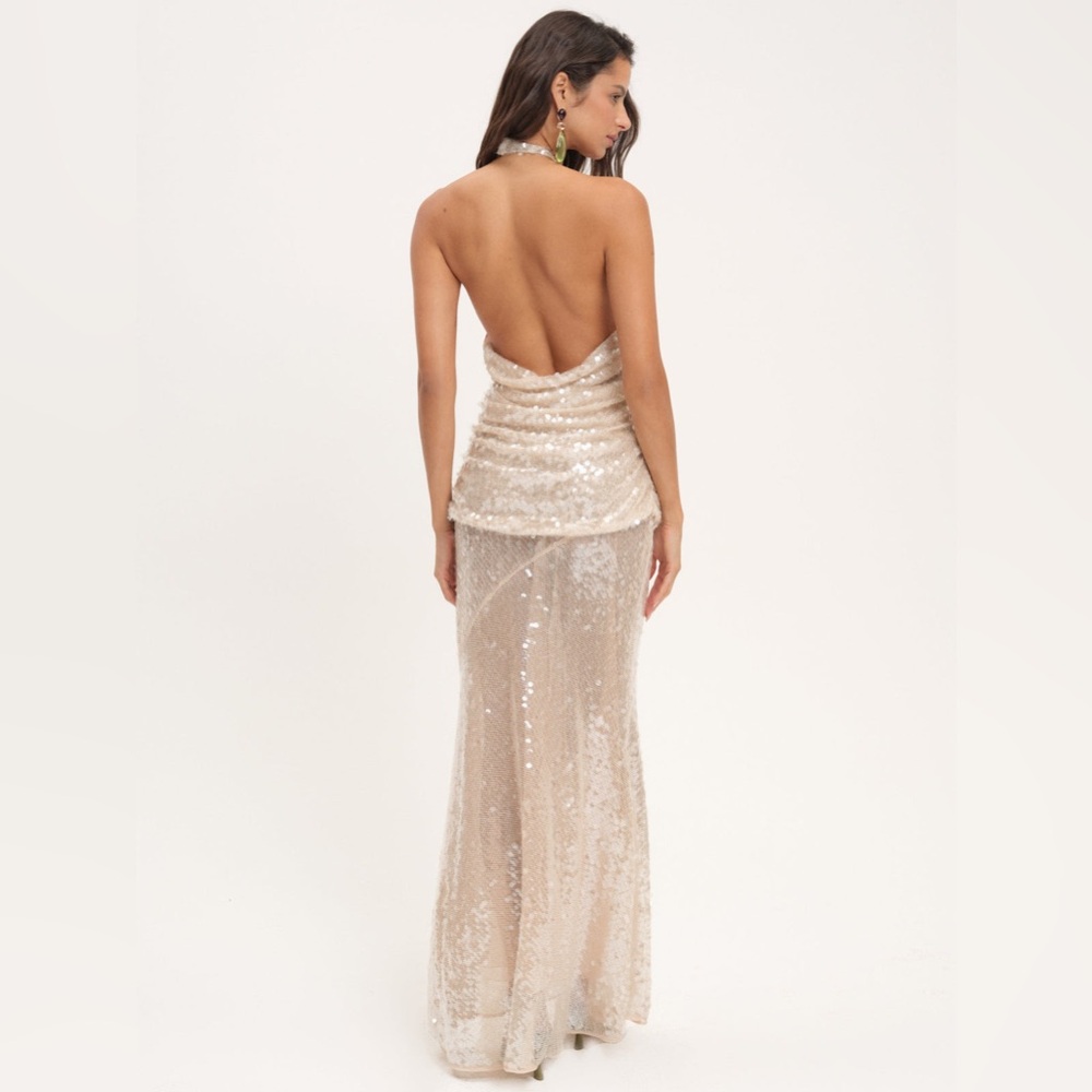 For Love & Lemons SYDNEY SEQUIN MAXI DRESS Size Medium NWT - Picture 4 of 9